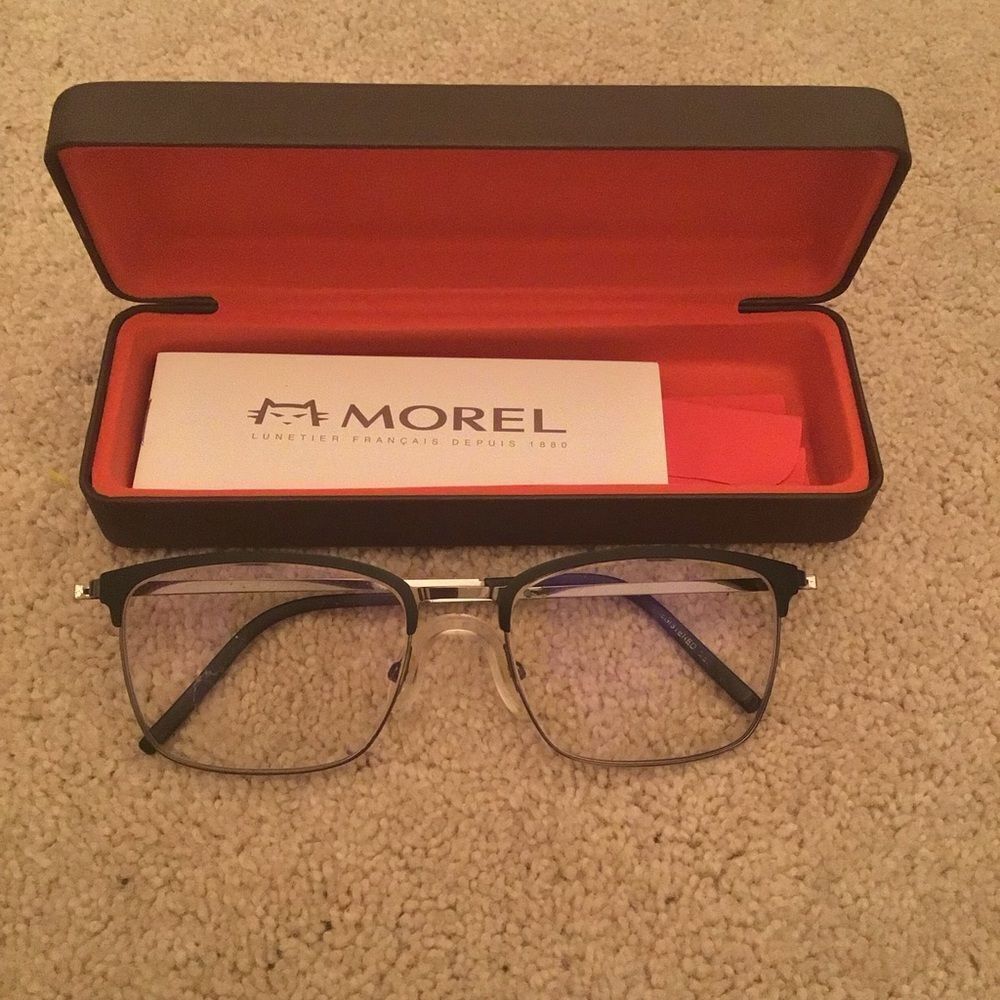 Morel Nomad 30197L 57/19 150 Black and Silver Eyeglasses